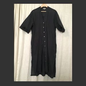 Long linen navy OAK + FORT dress cardigan